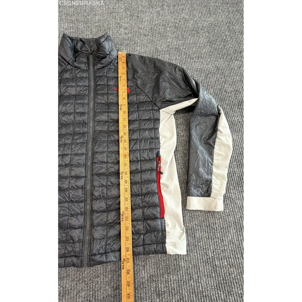 The North Face Men's Gray Black Hybrid Quilted Insulated Full Zip Jacket Sz L